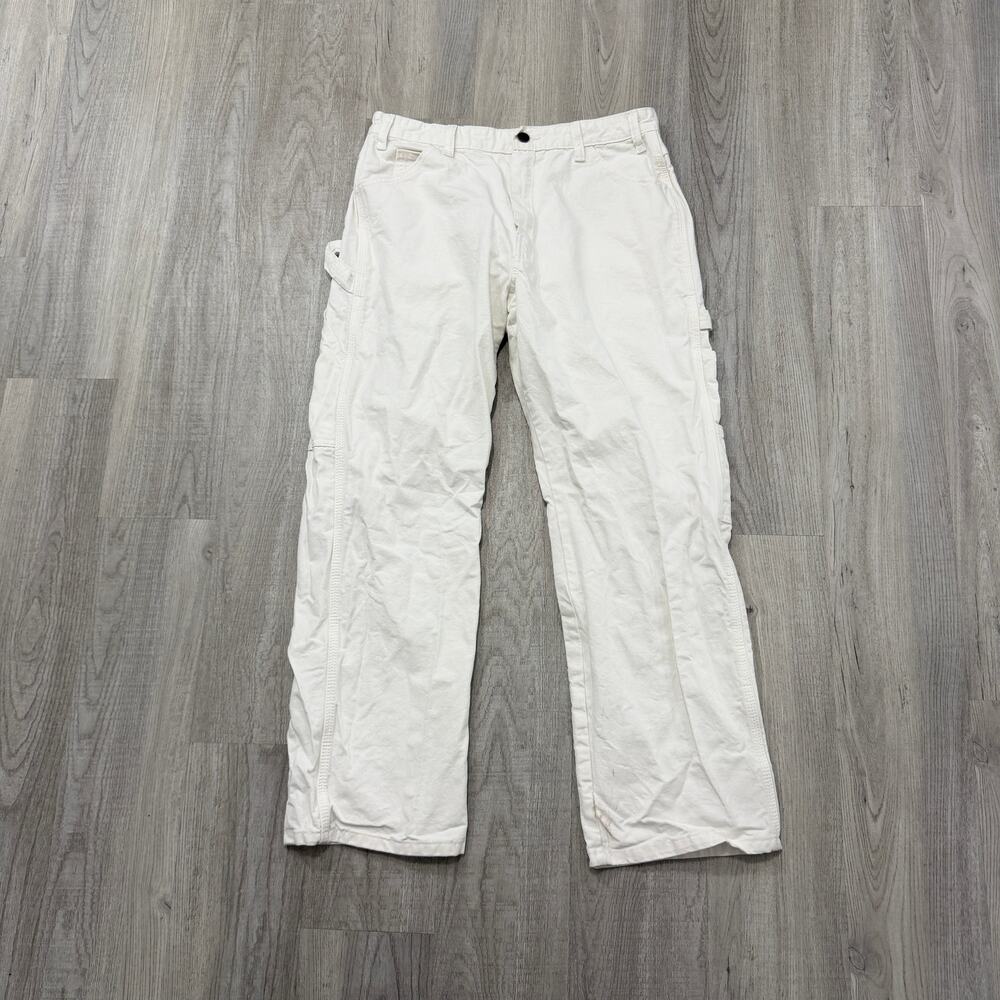 Vintage Dickies Carpenter Pants Men's 34x30 White Workwear y2k Canvas Work